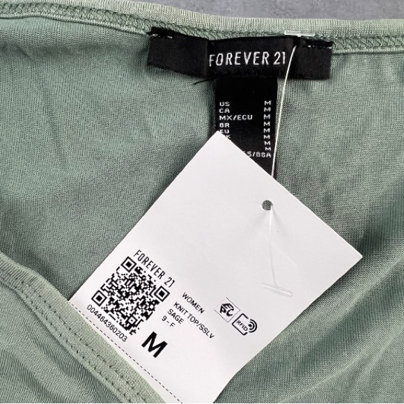 Forever 21 Womens Knit Top Sage Sz: M - Picture 3 of 8